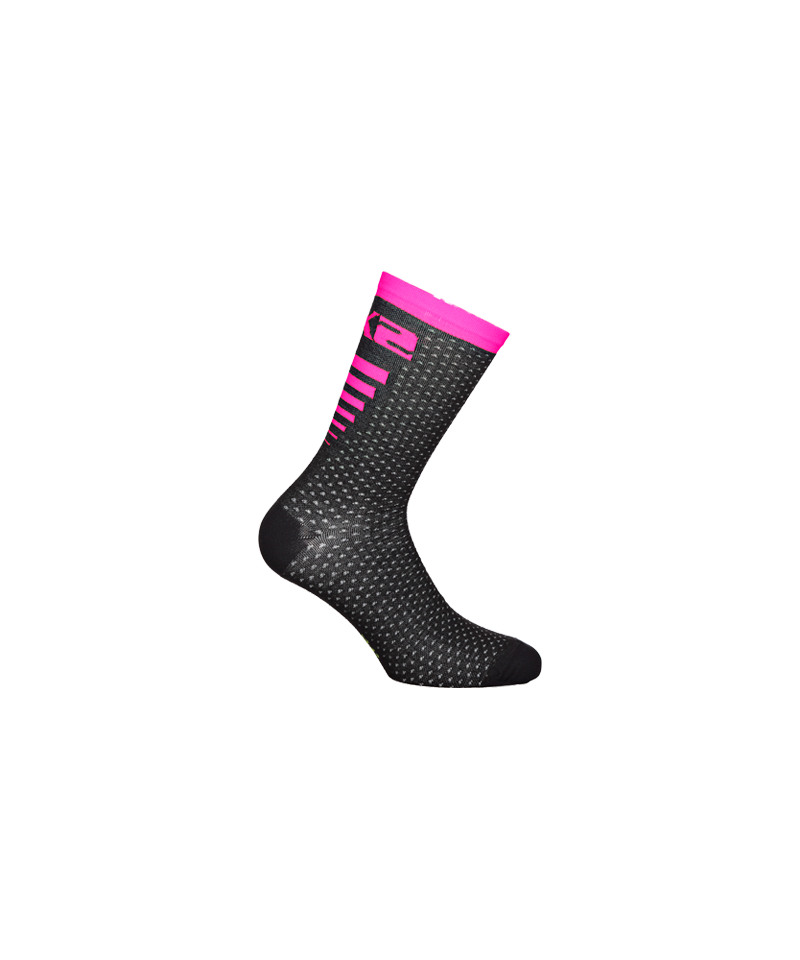 Six2 Socks Arrow Merinos Pink Fluo/Black size 43-46