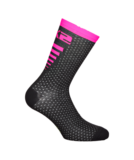 Six2 Socks Arrow Merinos Pink Fluo/Black size 43-46